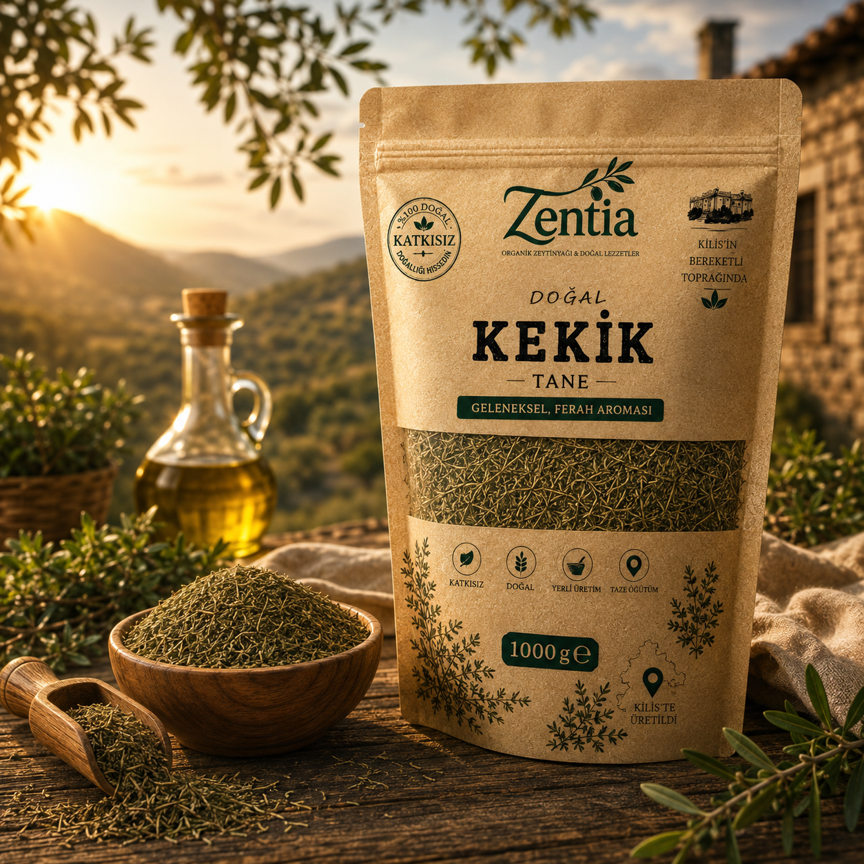 Zentia Doğal Tane Kekik 1000 g ambalajı