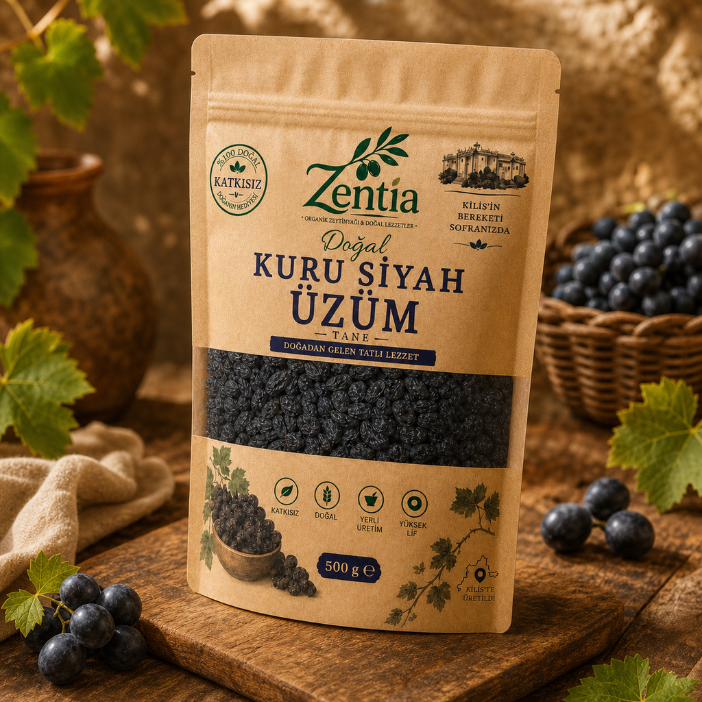 zentia kuru siyah uzum 100g sol uc ceyrek