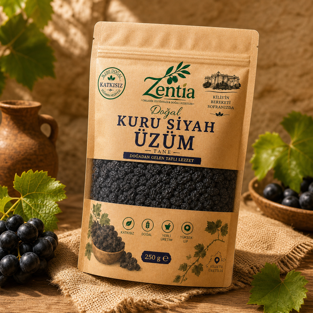 zentia kuru siyah uzum 250g sol uc ceyrek