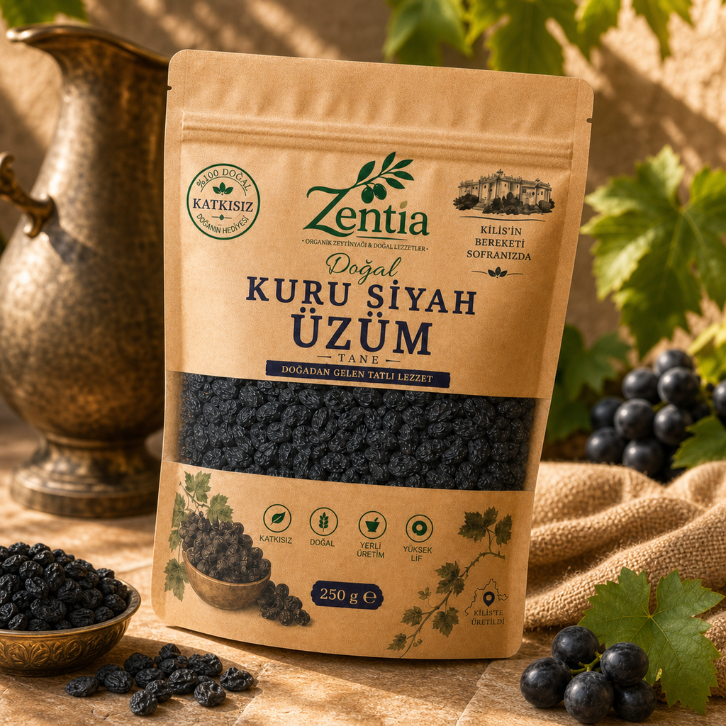 zentia kuru siyah uzum 250g yukaridan uc ceyrek